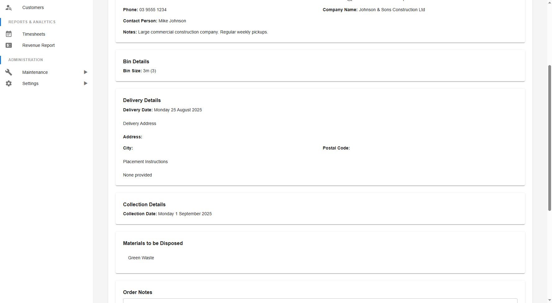 Order Review Details